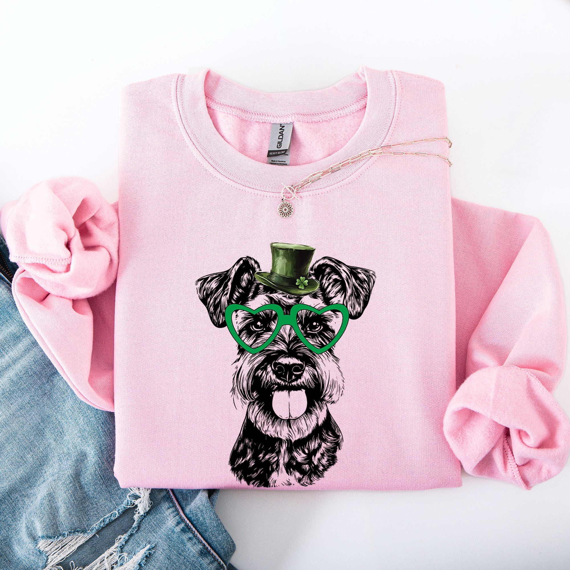 Schnauzer Adorable Dog St Patrick's Day Lucky Irish Festive Pet Lover Premium Sweatshirt
