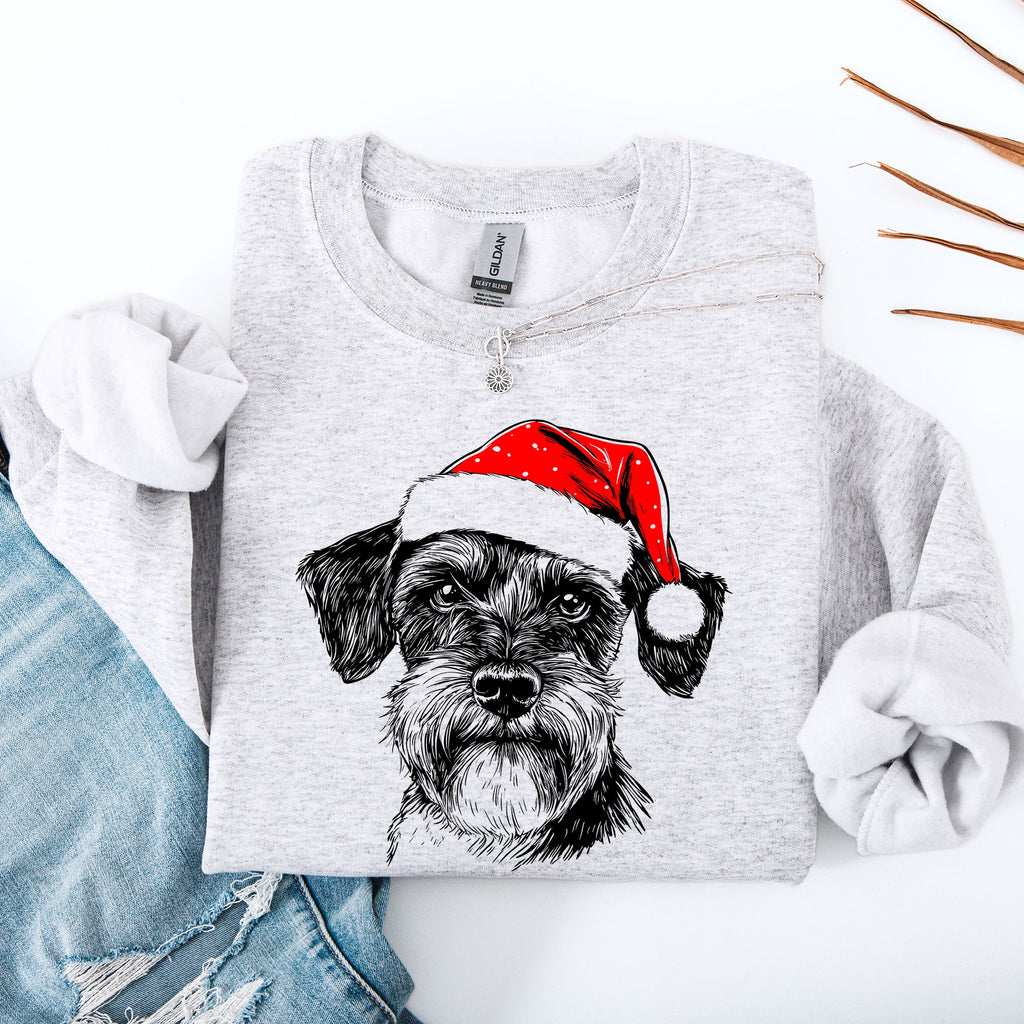 Schnauzer Santa Christmas Dog Lover Pet Holiday Anthology Signature Graphic Sweatshirt