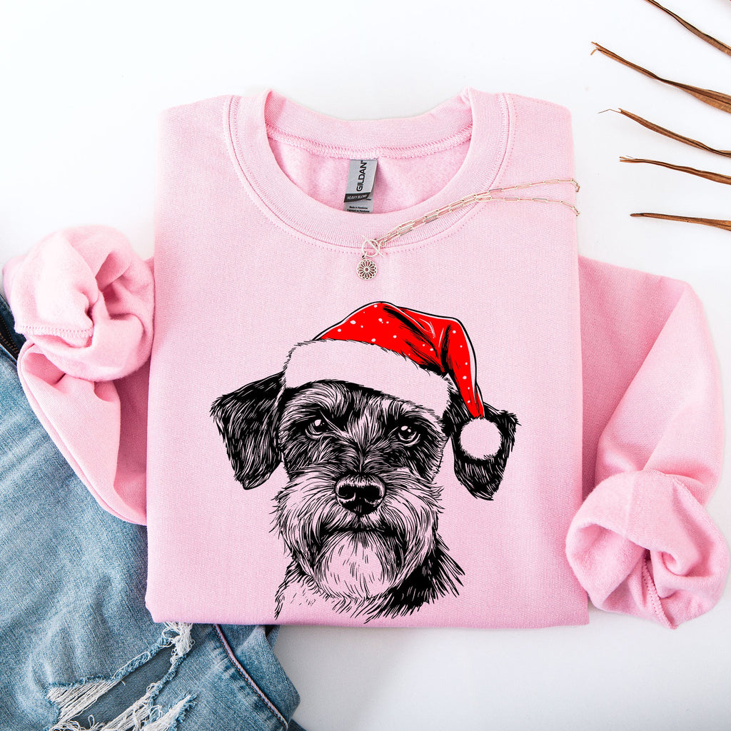 Schnauzer Santa Christmas Dog Lover Pet Holiday Anthology Signature Graphic Sweatshirt