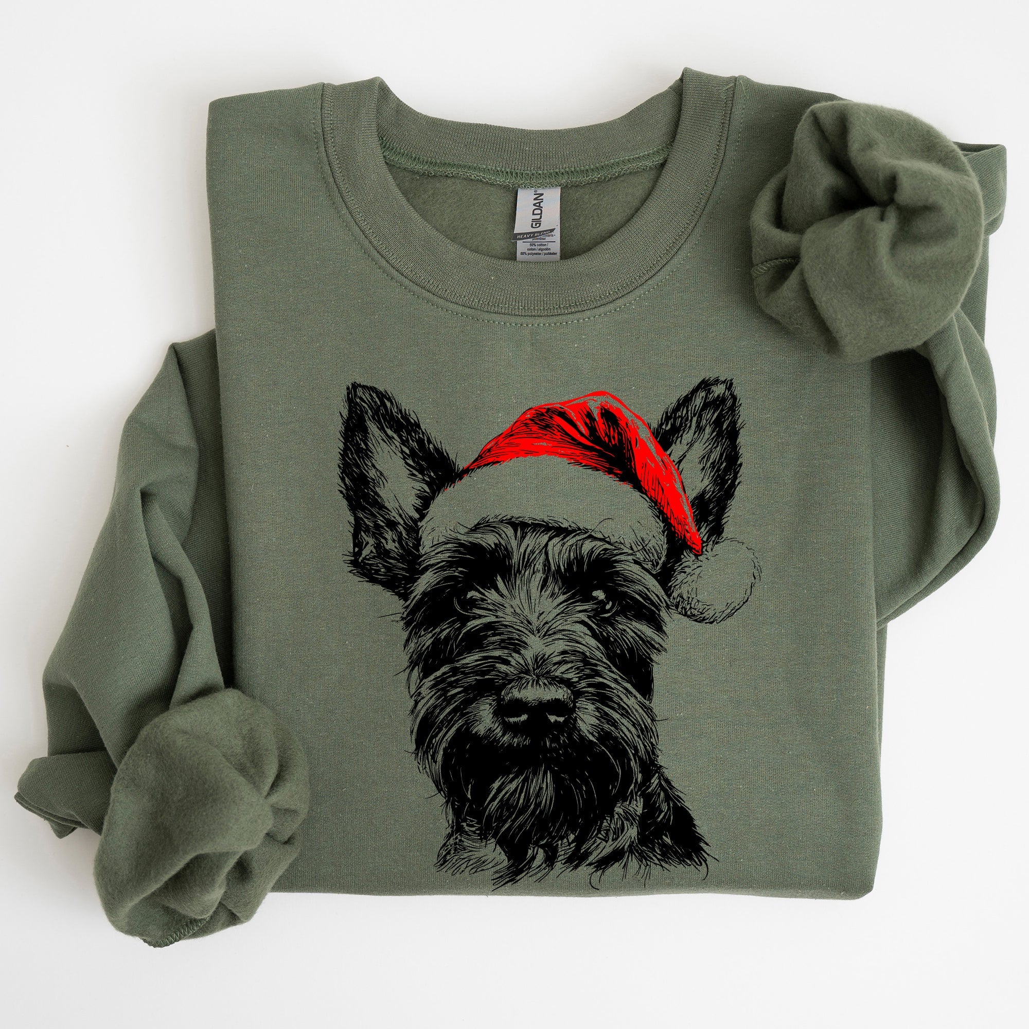 Festive Scottish Terrier Santa Scotty Dog Christmas Dog Lover Cozy Holiday Sweatshirt
