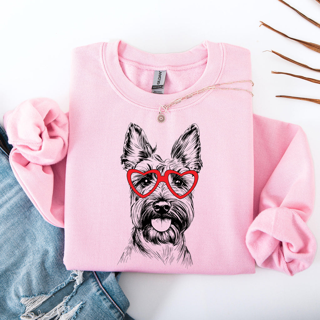 Scottish Terrier Dog Lover Breed Portrait Illustration Vintage Style Cozy Sweatshirt
