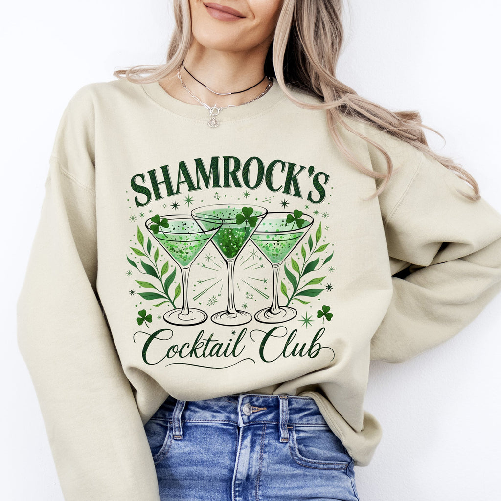 Shamrock's Cocktail Club St Patrick's Day Shamrock Clover Lucky Leprechaun Sweatshirt