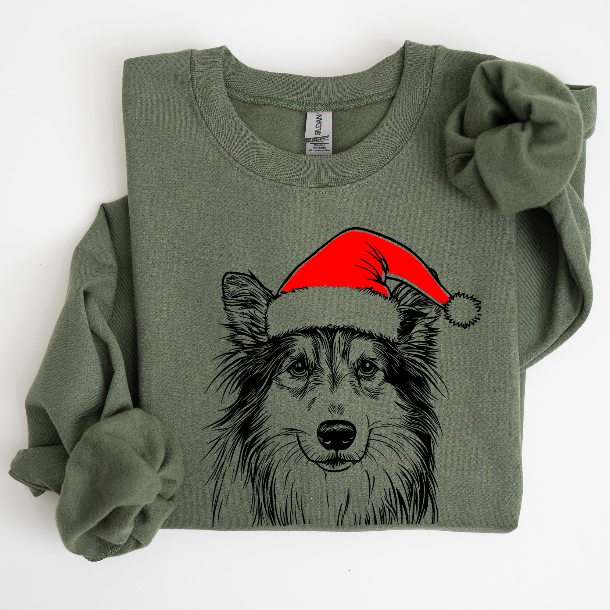 Sheltie Santa Claus Shetland Sheepdog Christmas Dog Lover Festive Cozy Sweatshirt