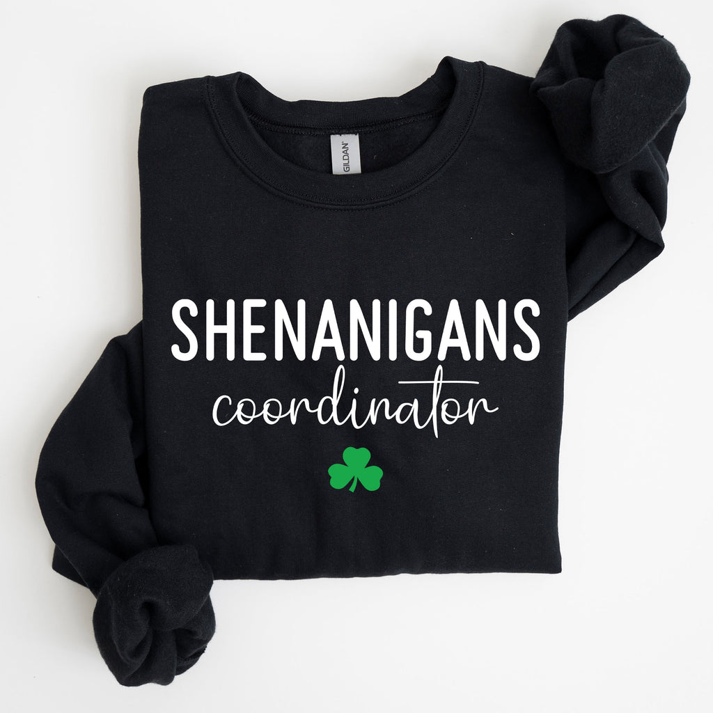 Shenanigans Coordinator St Patrick's Day Irish Pride Humor Design Cozy Sweatshirt