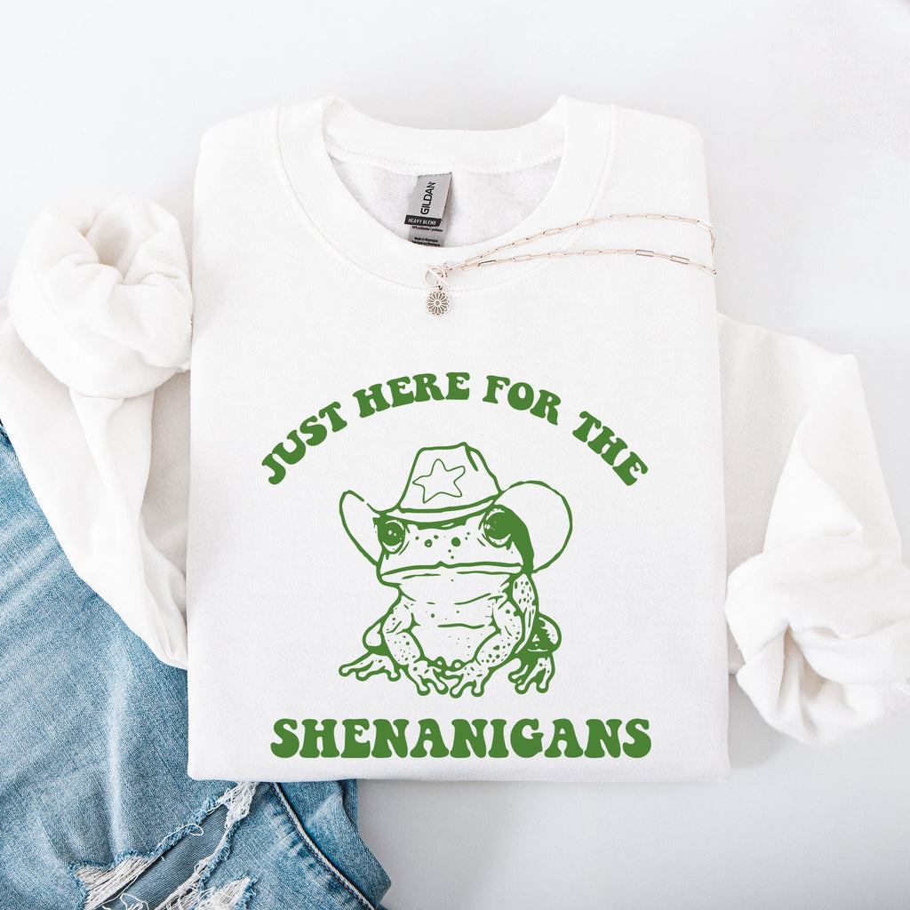 Shenanigans Frog Sheriff Leprechaun St Patrick's Day Shamrock Clover Lucky Sweatshirt