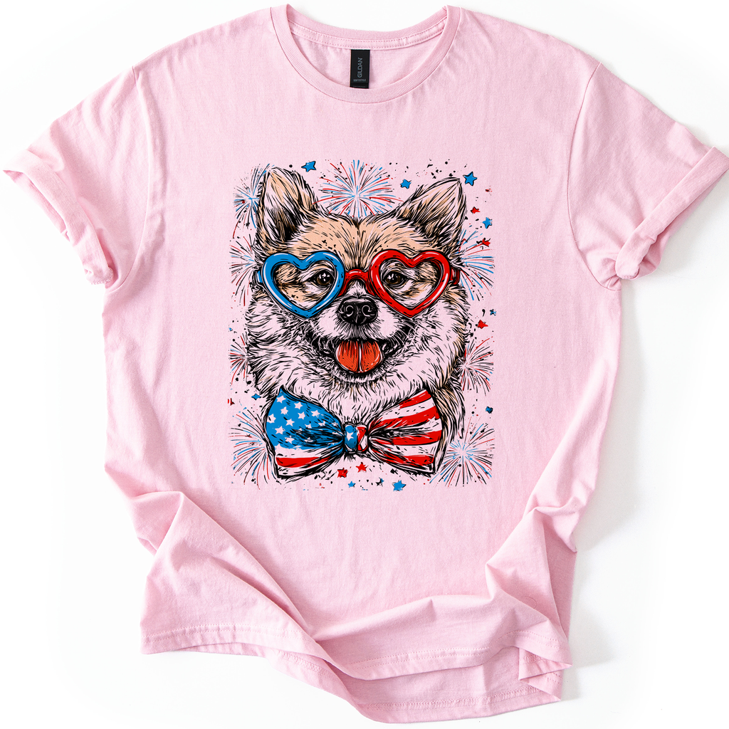 Shiba Inu Patriotic Dog USA Pride For Pet Lovers Fourth Of July Americana Celebration Graphic Tee