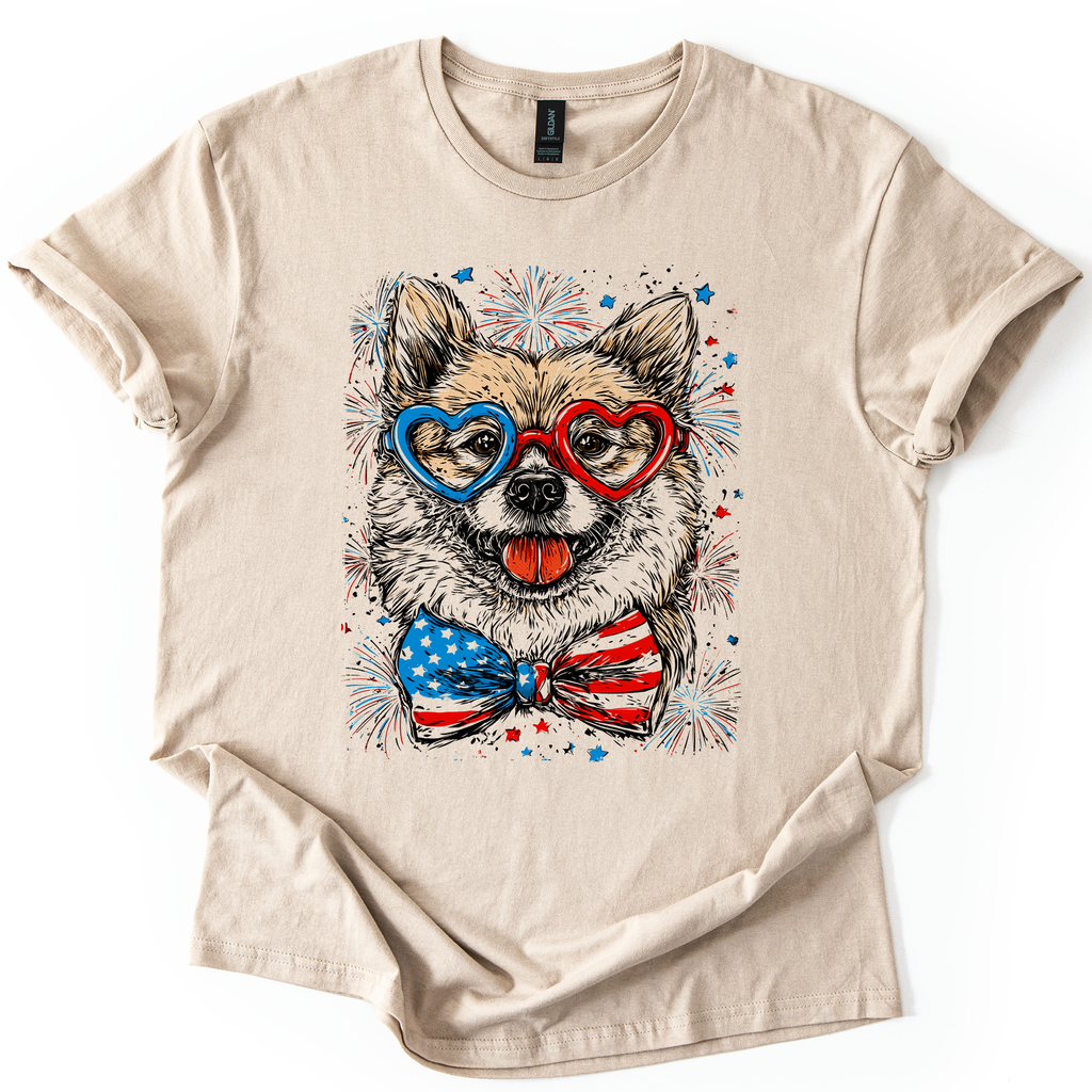Shiba Inu Patriotic Dog USA Pride For Pet Lovers Fourth Of July Americana Celebration Graphic Tee