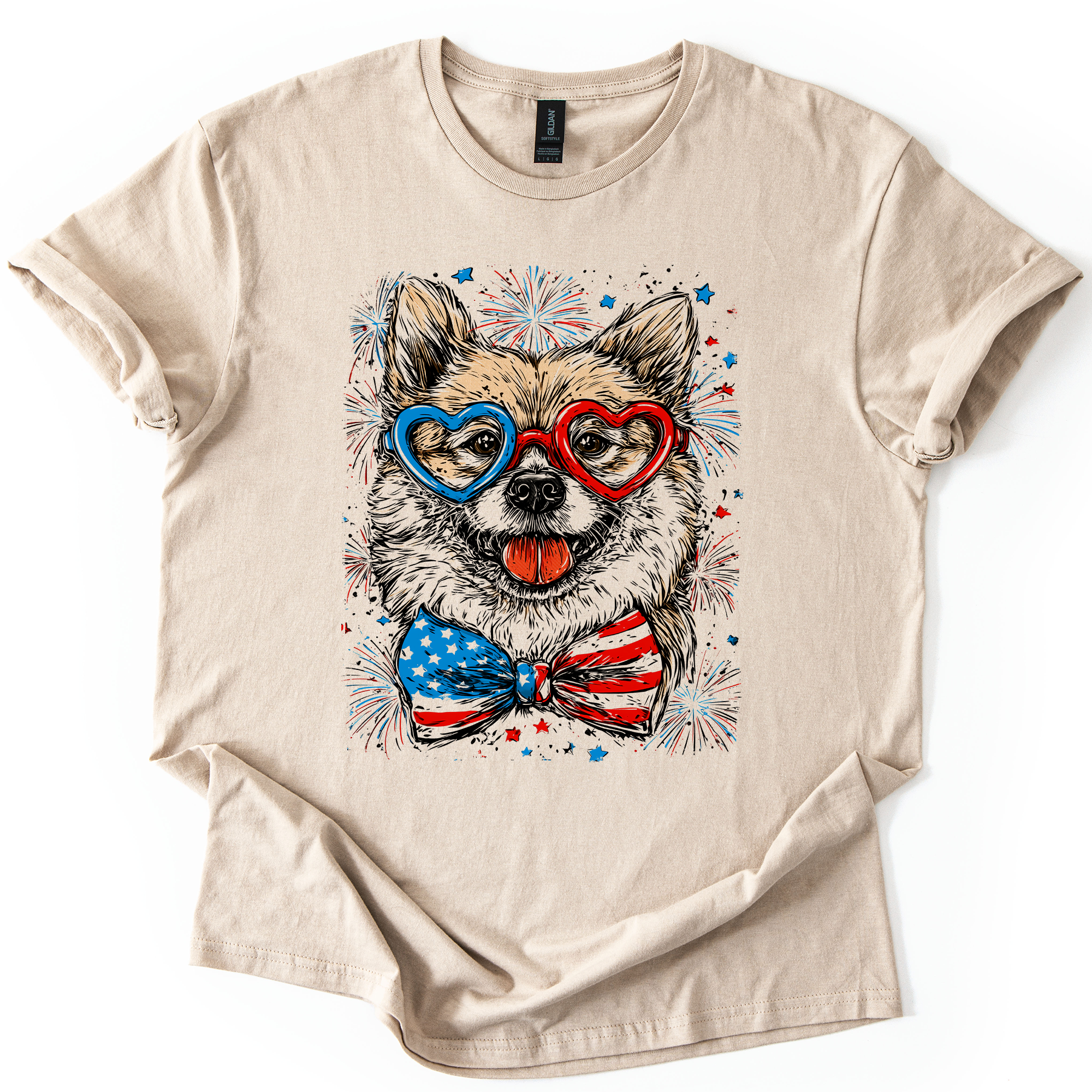Shiba Inu Patriotic Dog USA Pride For Pet Lovers Fourth Of July Americana Celebration Graphic Tee