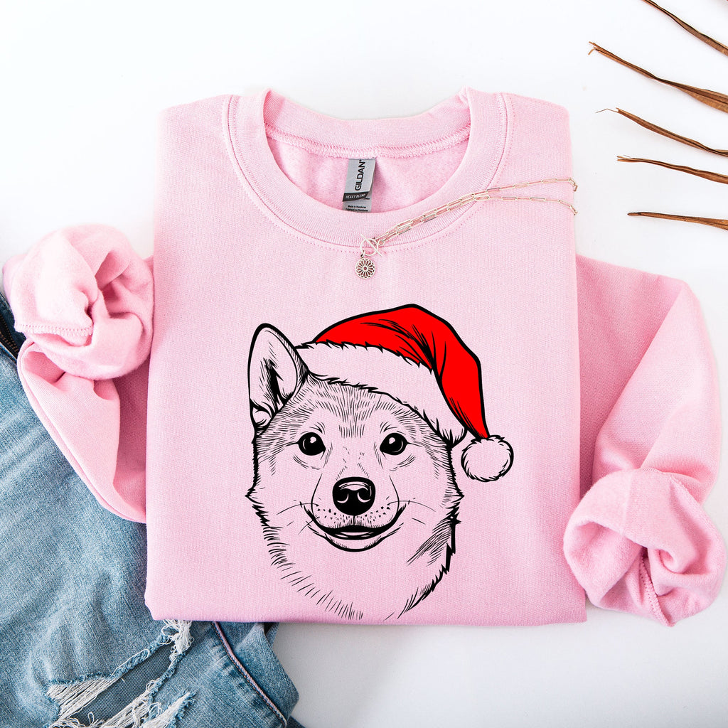 Shiba Inu Santa Claus Christmas Dog Lover Pet Portrait Holiday Joyful Sweatshirt