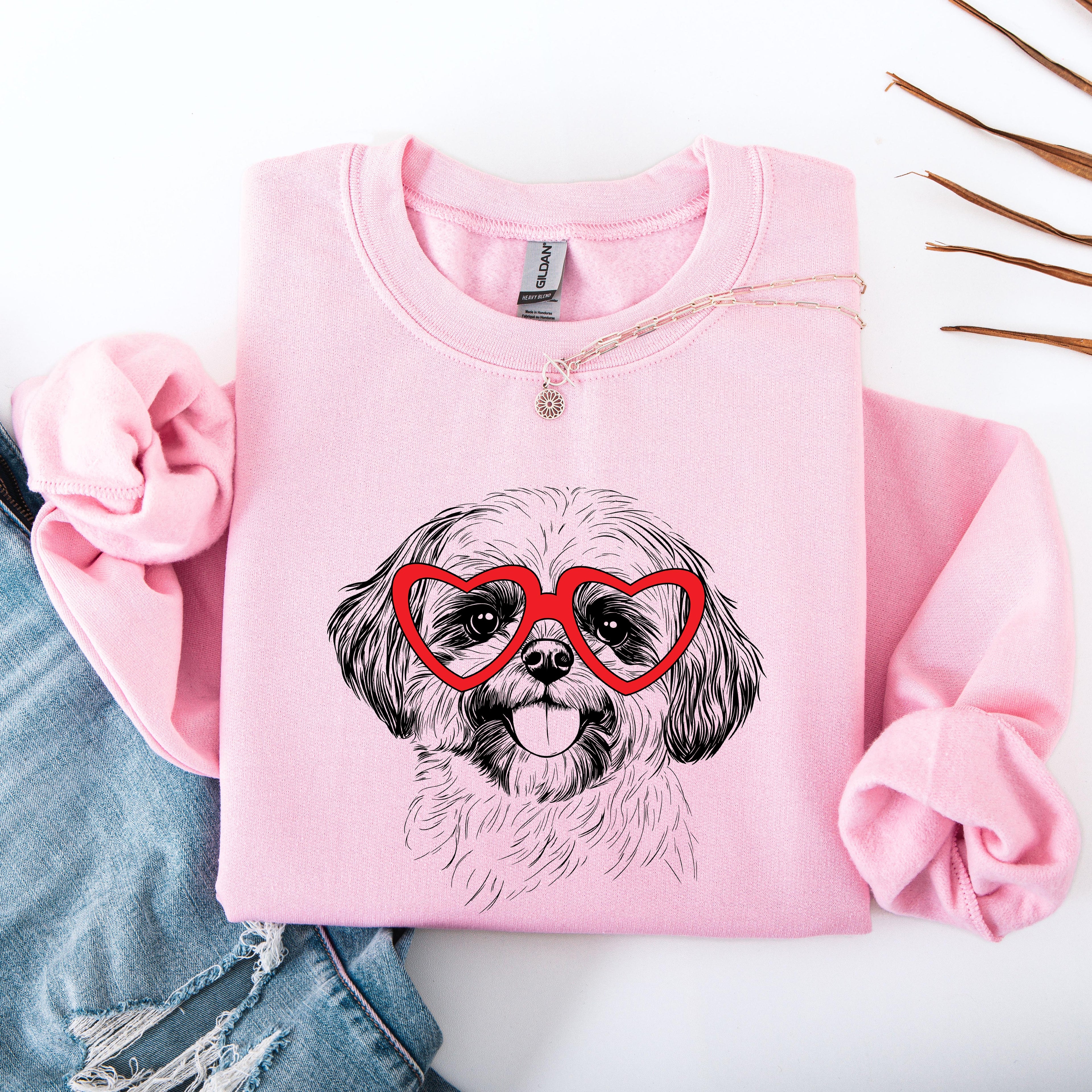 Shih Tzu Lover Dog Breed Portrait And Mascot Art For Pet Parents Everywhere Sweatshirt