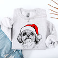 Shih Tzu Santa Christmas Dog Lover Festive Portrait With Cozy Holiday Vibes Graphic Sweatshirt