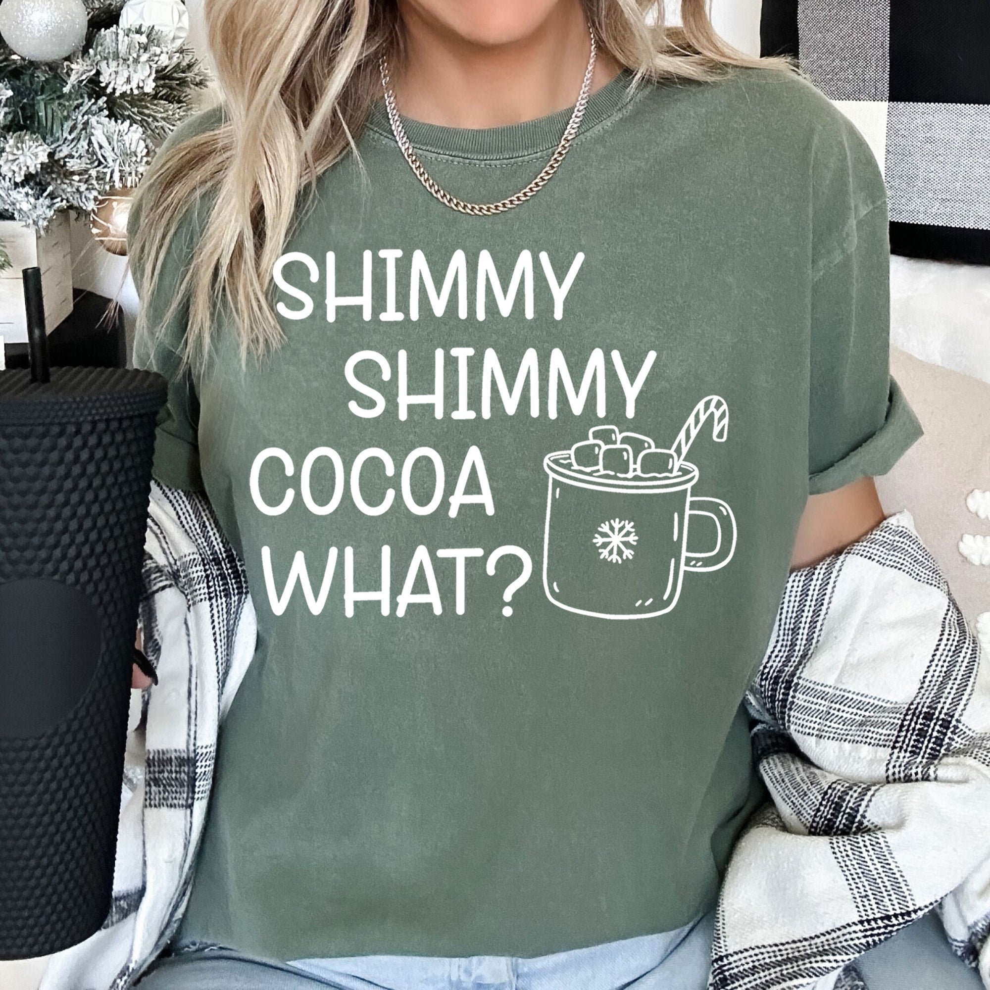 Shimmy Shimmy Hot Chocolate Winter Christmas Cozy Seasonal Vibes Comfort Colors Tee