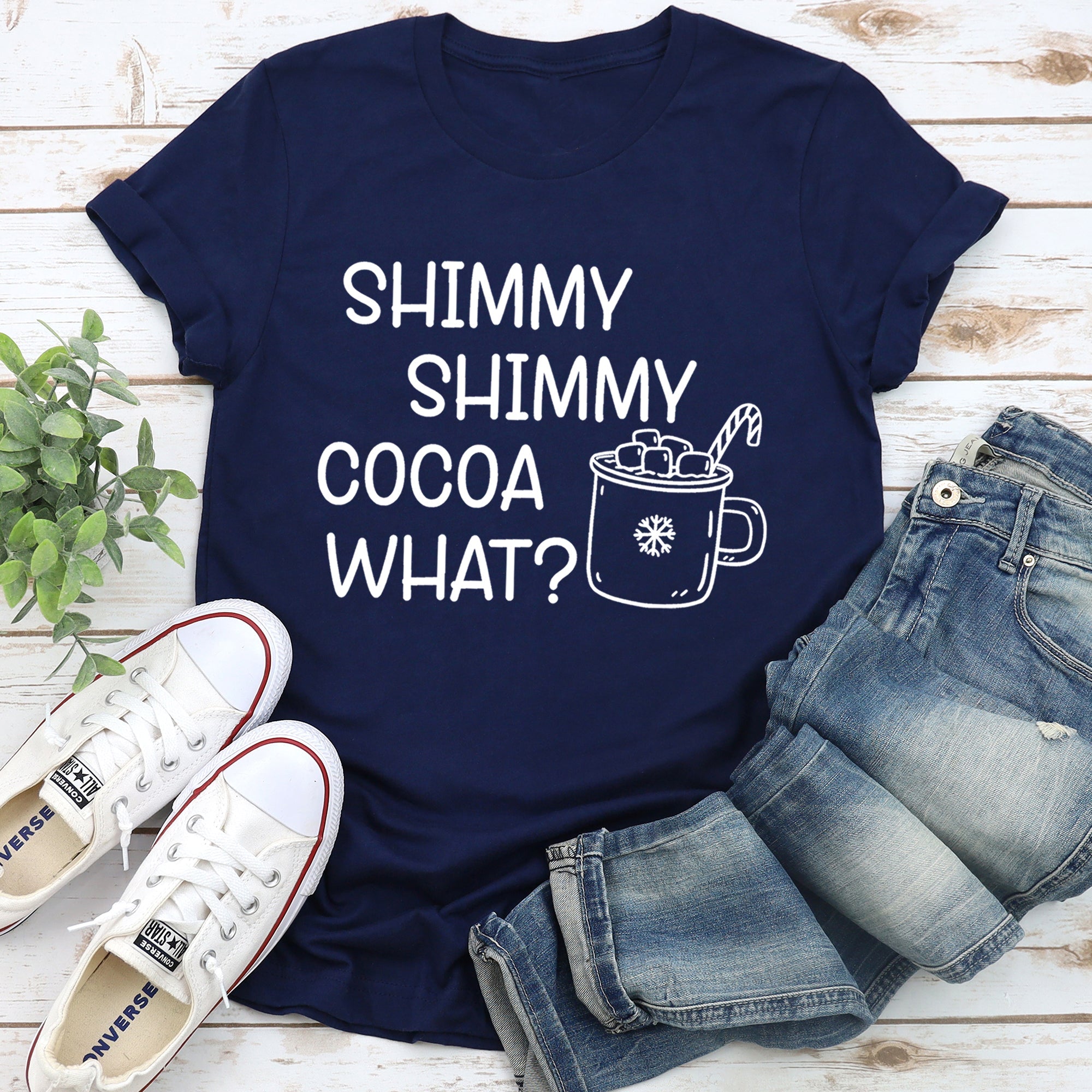 Shimmy Shimmy Hot Chocolate Winter Christmas Cozy Vintage Seasonal Holiday Graphic Tee