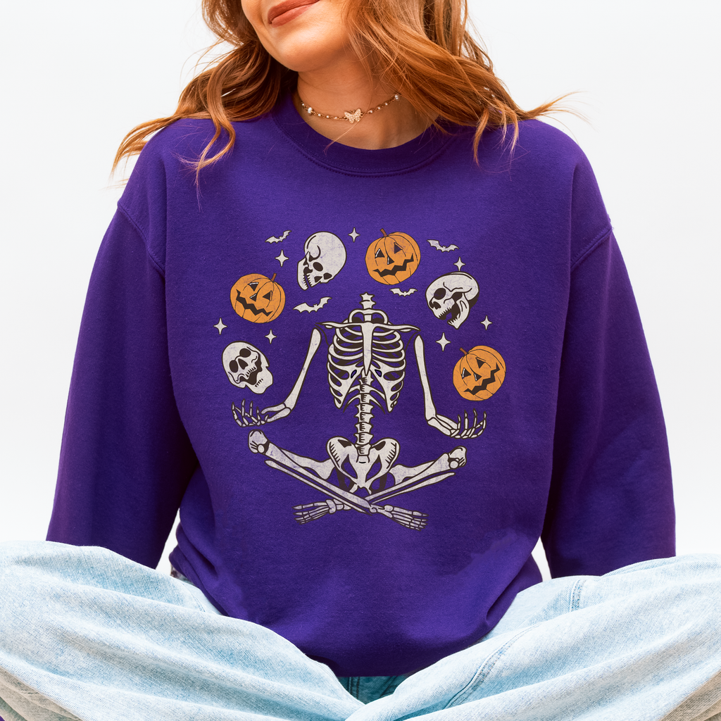 Skeleton, Juggling, Halloween, Jack-O-Lantern Sweatshirt