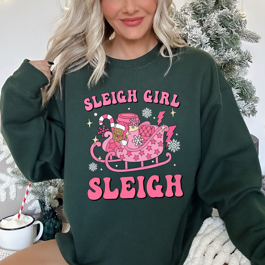 Special Edition Sleigh Girl Sleigh Christmas Retro Cozy Vintage Holiday Graphic Sweatshirt