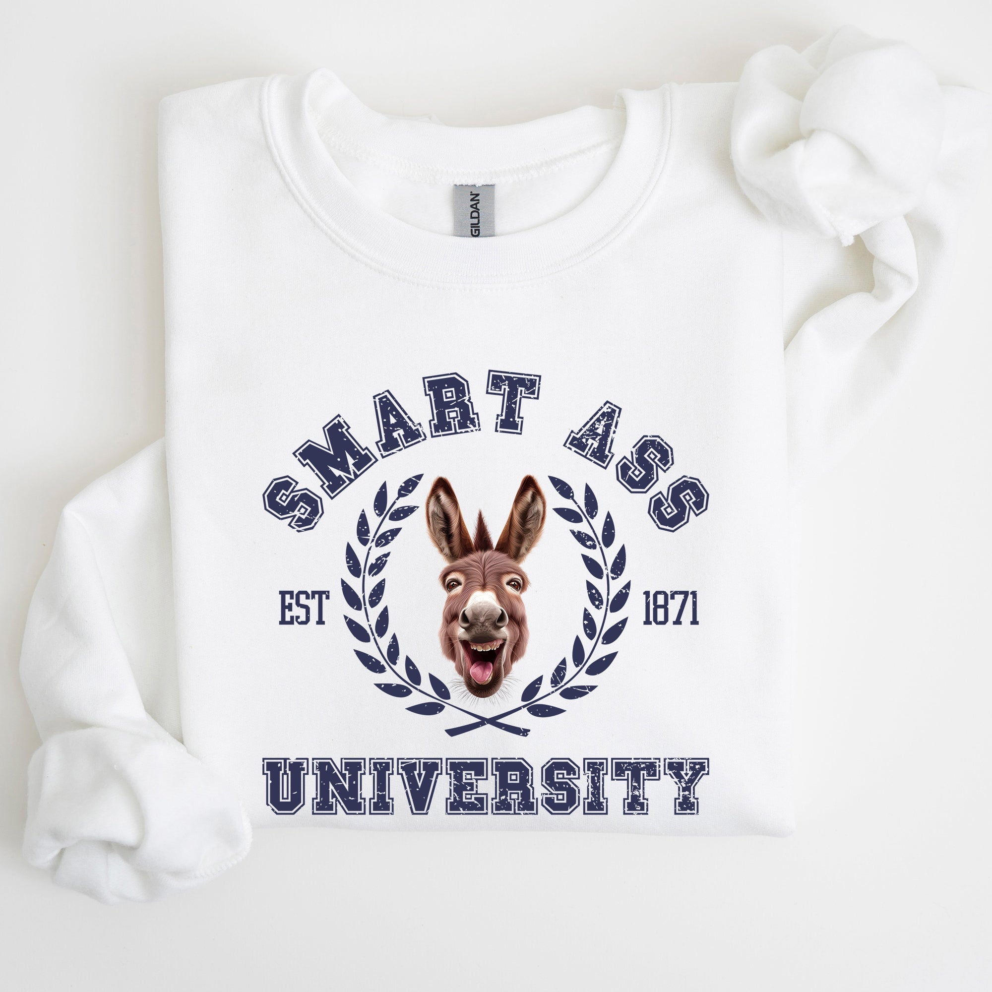 Smart Ass University Donkey Sarcastic College Meme Funny Graphic Quote Sweatshirt