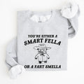 Smart Fella Fart Smeller Funny Bear Cartoon Character Whimsical Playful Bold Sweatshirt