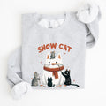 Snow Cat Snowman Cats Christmas Winter Festive Cozy Sweatshirt For Holiday Season