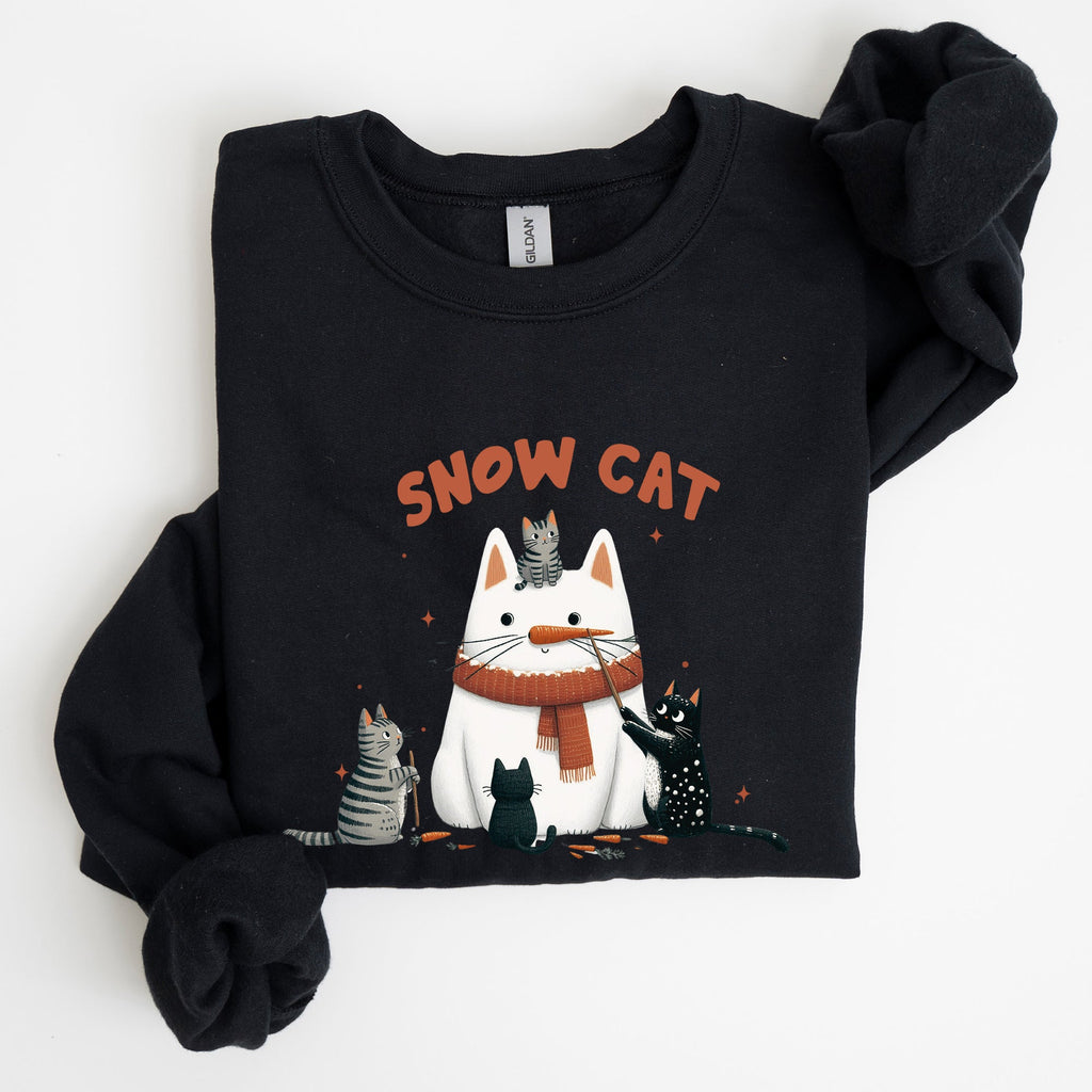 Snow Cat Snowman Cats Christmas Winter Festive Cozy Sweatshirt For Holiday Season