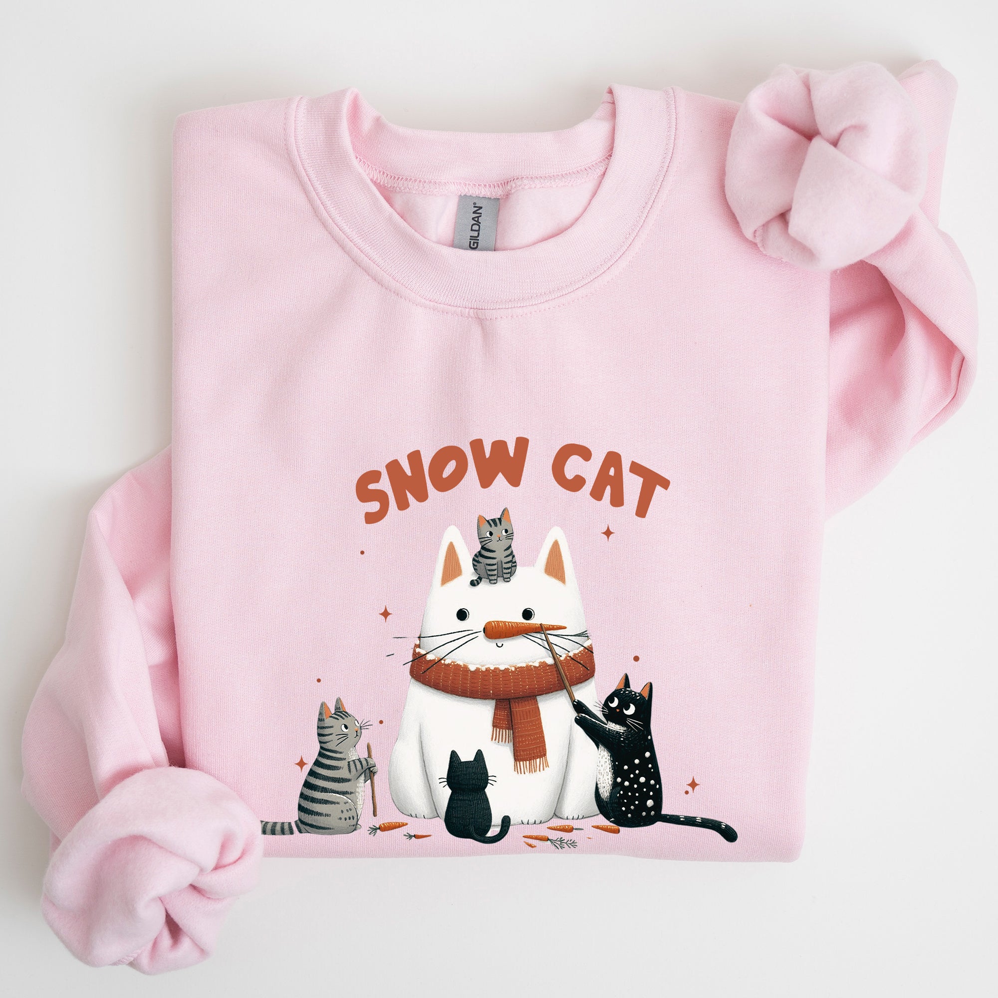 Snow Cat Snowman Cats Christmas Winter Festive Cozy Sweatshirt For Holiday Season