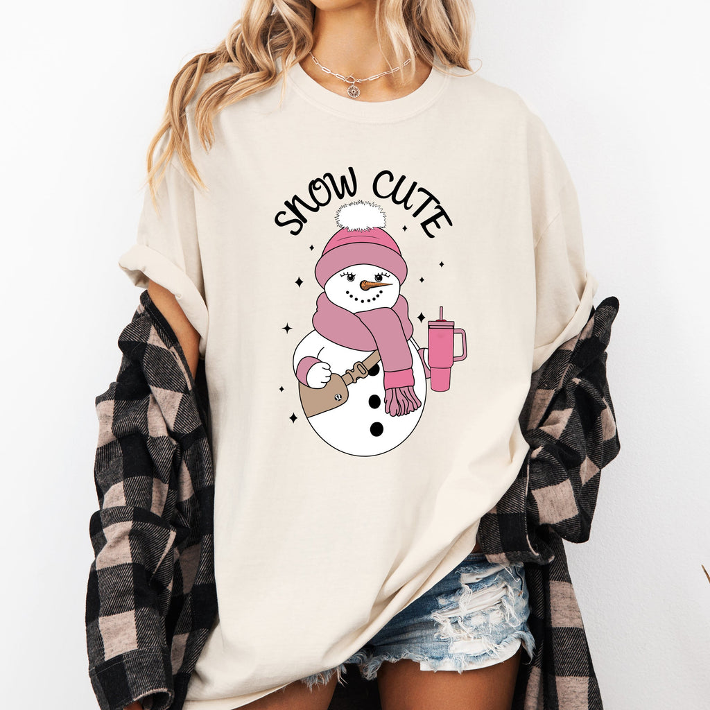 Snow Cute Bougie Snowman Christmas Winter Xmas Cozy Holiday Edition Comfort Colors Tee