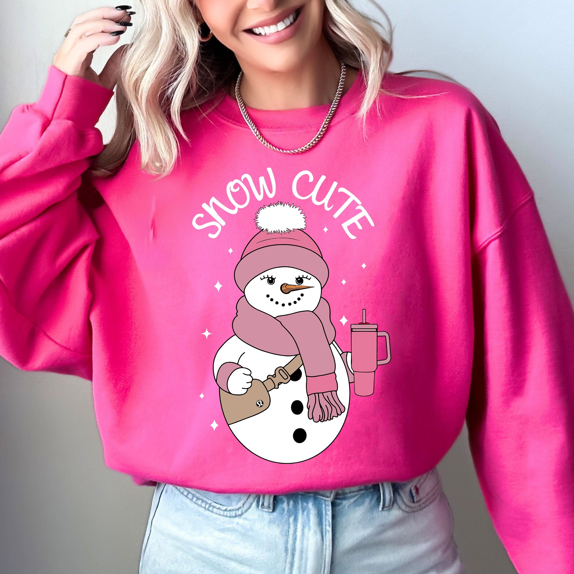 Snow Bougie Snowman Christmas Winter Xmas Festive Cozy Holiday Vibes Warm Seasonal Sweatshirt