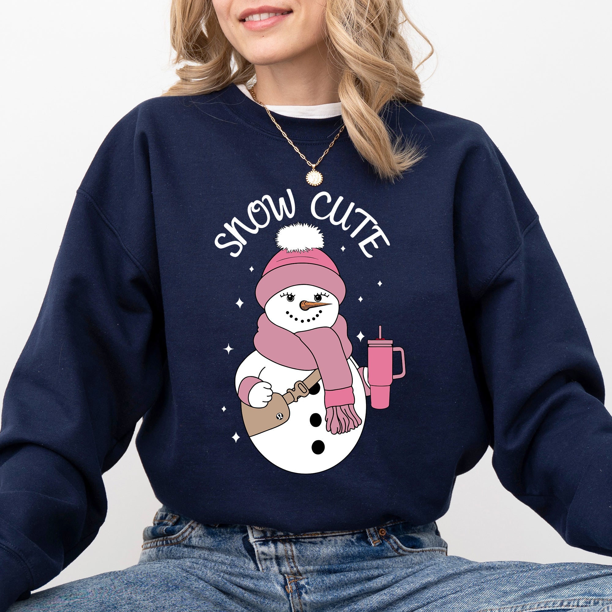 Snow Bougie Snowman Christmas Winter Xmas Festive Cozy Holiday Vibes Warm Seasonal Sweatshirt
