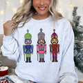 Sparkly Nutcrackers Glitter Effect Christmas Holiday Cheer Festive Season Sparkle Sweatshirt