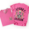 Spooky Season Skeleton Front And Back Halloween Graphic Print Comfort Colors Tee