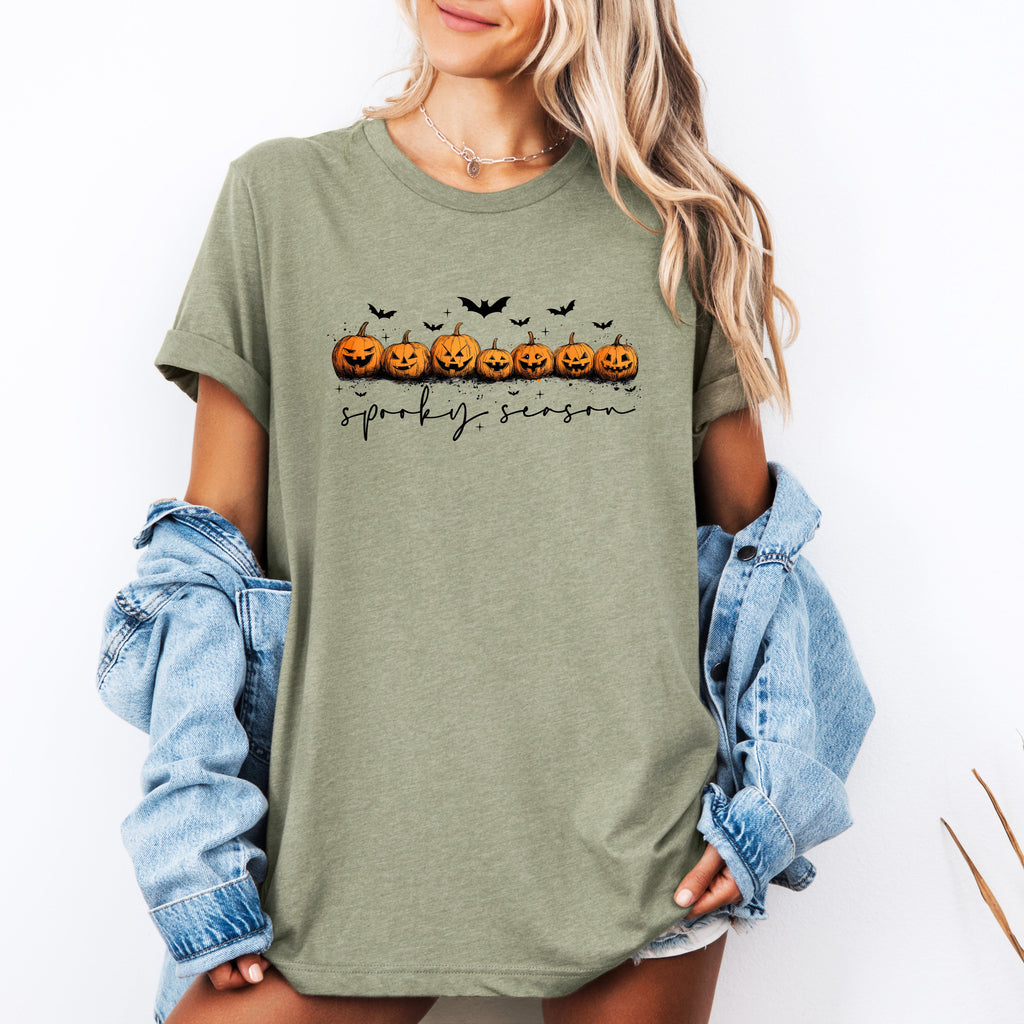 Spooky Season Pumpkin Patch Halloween Night Festive Collection Premium Graphic Tee
