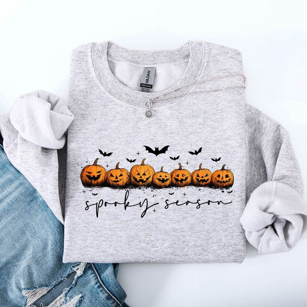 Spooky Season, Pumpkins, Halloween Cozy Autumn Night Sky Scene Art Print Sweatshirt