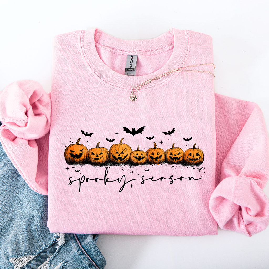 Spooky Season, Pumpkins, Halloween Cozy Autumn Night Sky Scene Art Print Sweatshirt
