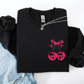 Spooky Skull Cherries Coquette Halloween Skeleton Vintage Gothic Graphic Sweatshirt