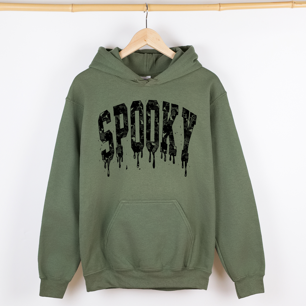 Spooky Strawberry Skeleton Coquette Halloween Faux Lace Vintage-Inspired Graphic Hoodie