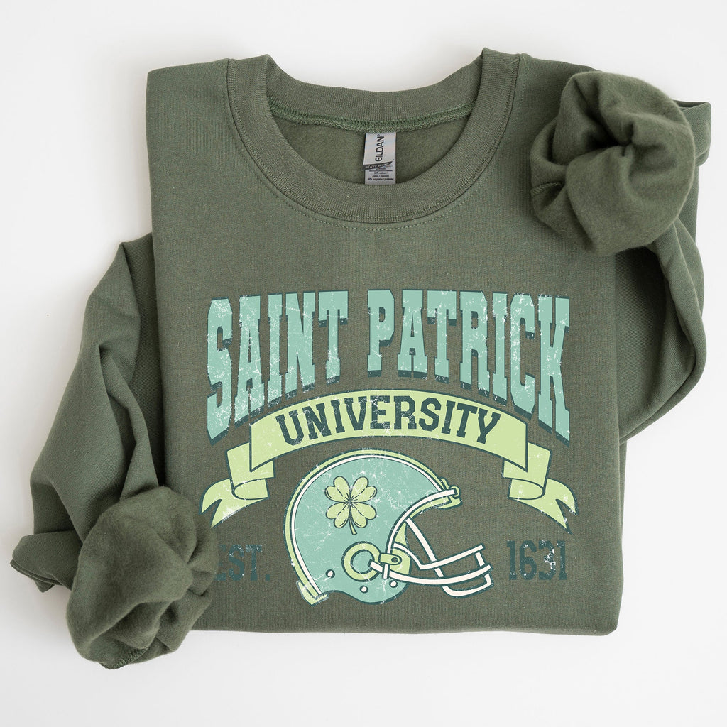 St Patrick University Vintage College Ireland Football St Patrick's Day Sweatshirt