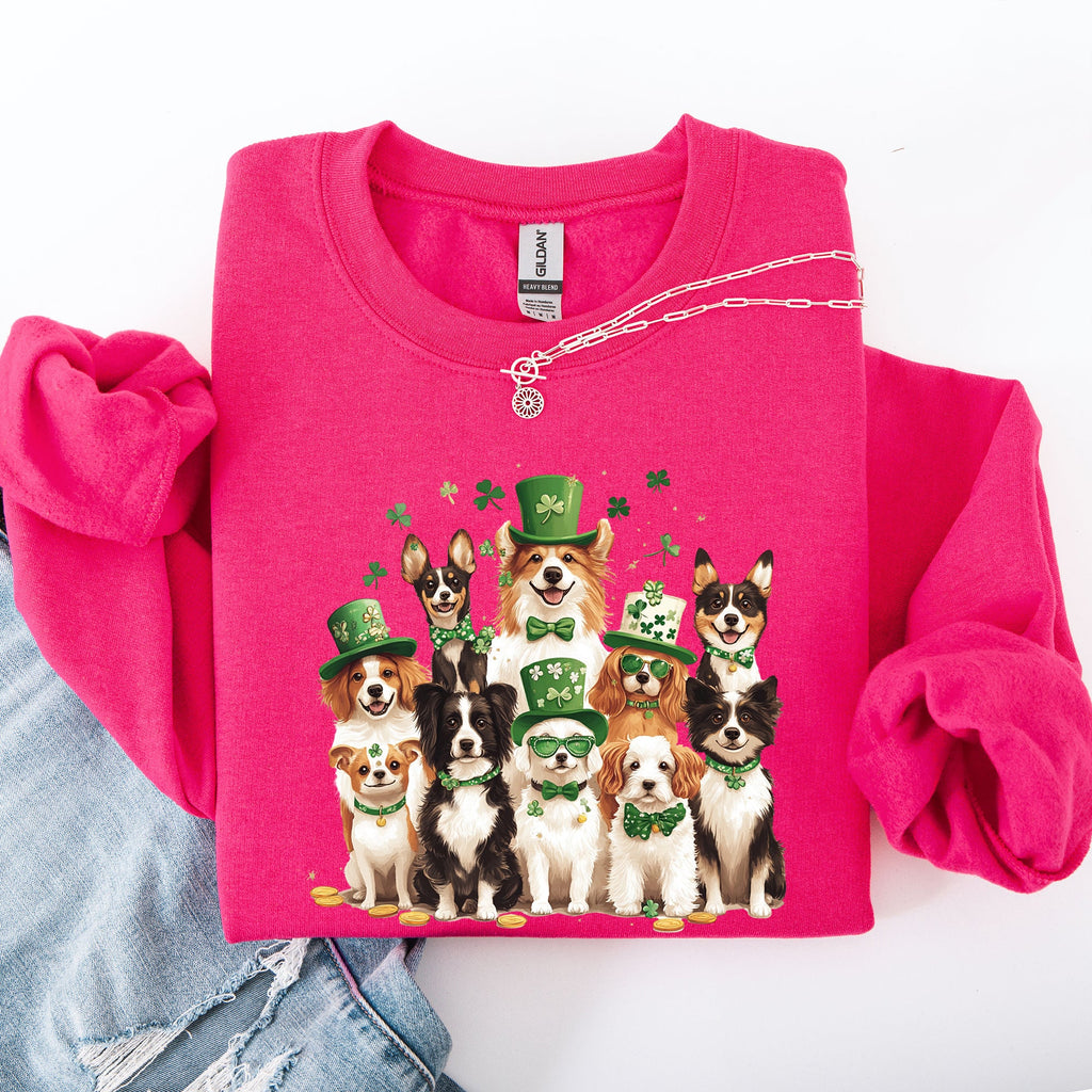 St Patrick's Dogs Adorable St Patrick's Day Shamrock Clover Lucky Leprechaun Sweatshirt
