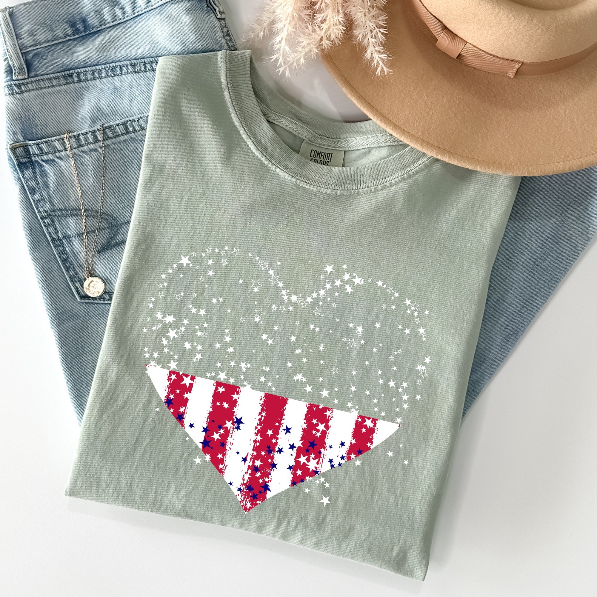 Star Hearts Comfort Colors Tee