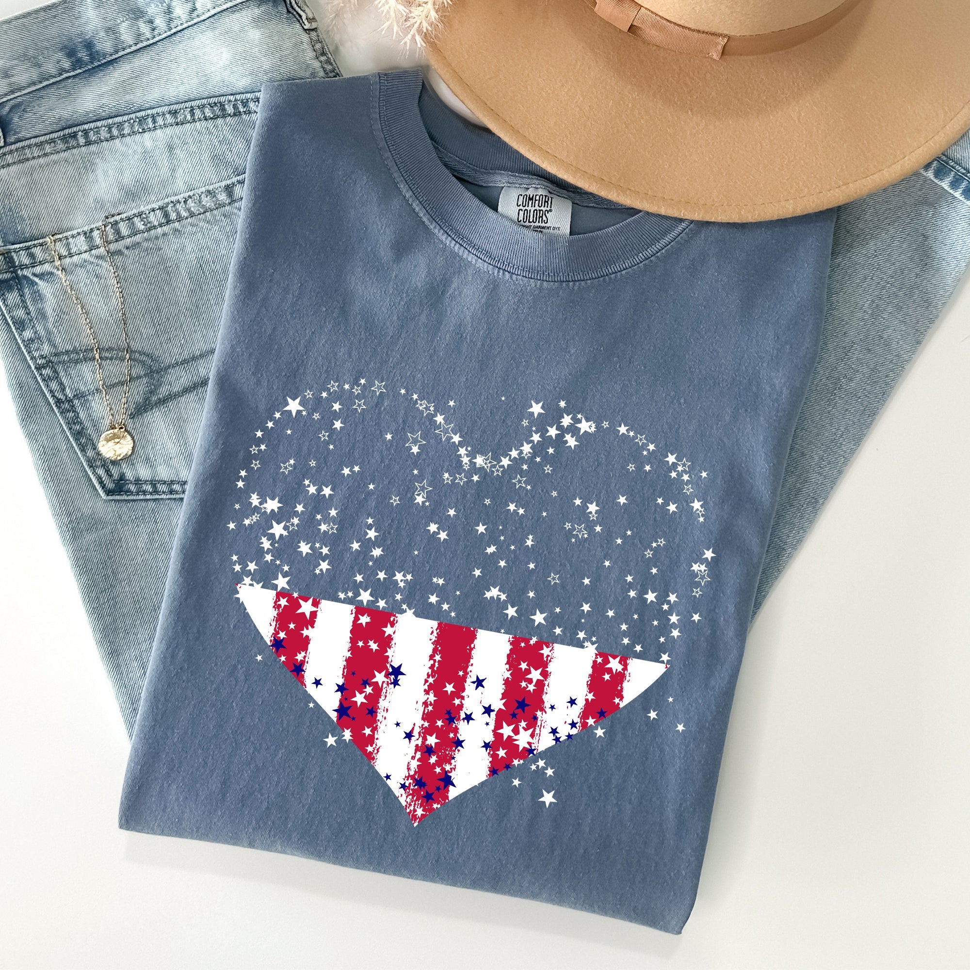 Star Hearts Comfort Colors Tee