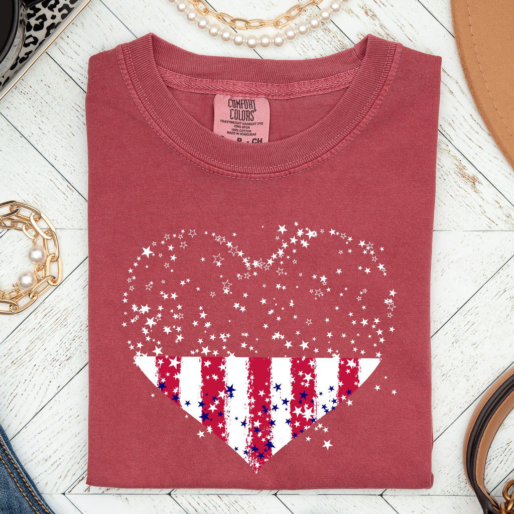 Star Hearts Comfort Colors Tee