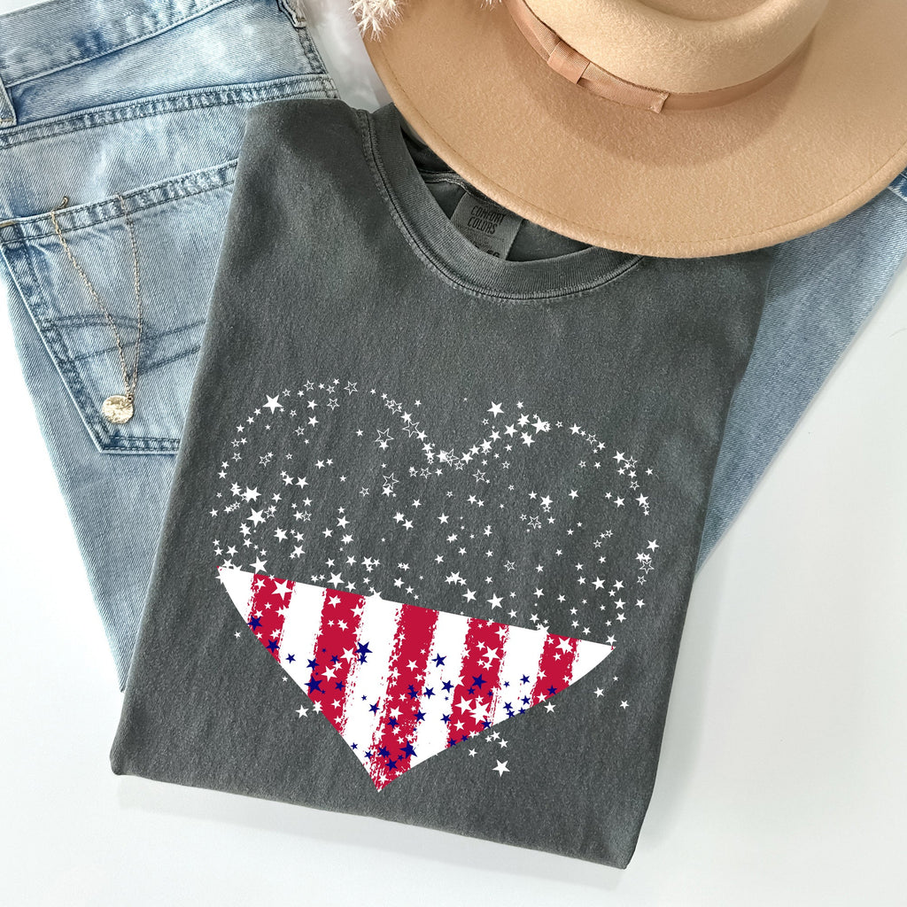 Star Hearts Comfort Colors Tee