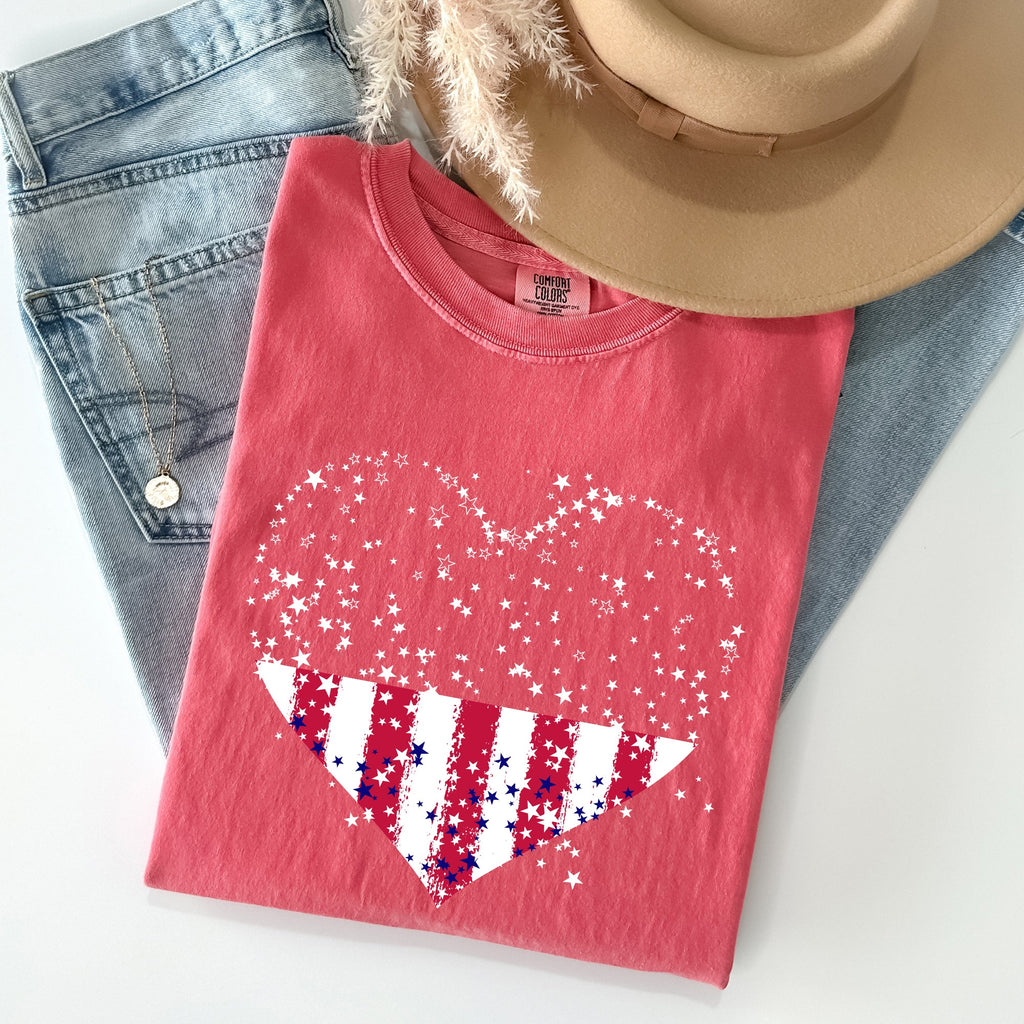 Star Hearts Comfort Colors Tee