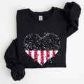 Star Hearts Red White Blue Fourth Of July Patriotic Celebration Edition Sweatshirt