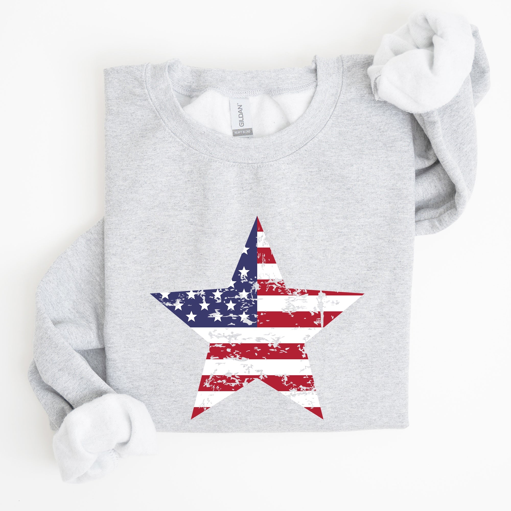 Stars And Stripes Flag Patriotic 4th Of July Graphic Design Celebration Sweatshirt