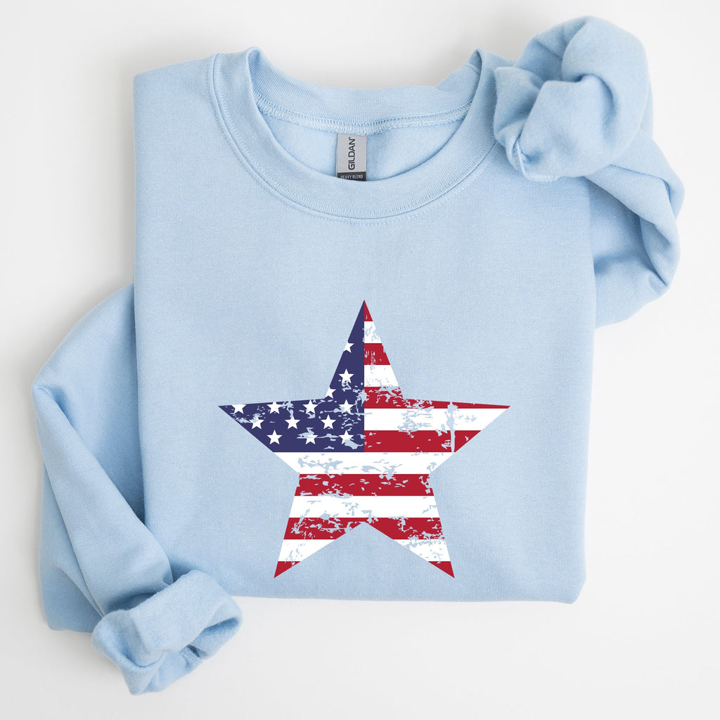 Stars And Stripes Flag Patriotic 4th Of July Graphic Design Celebration Sweatshirt