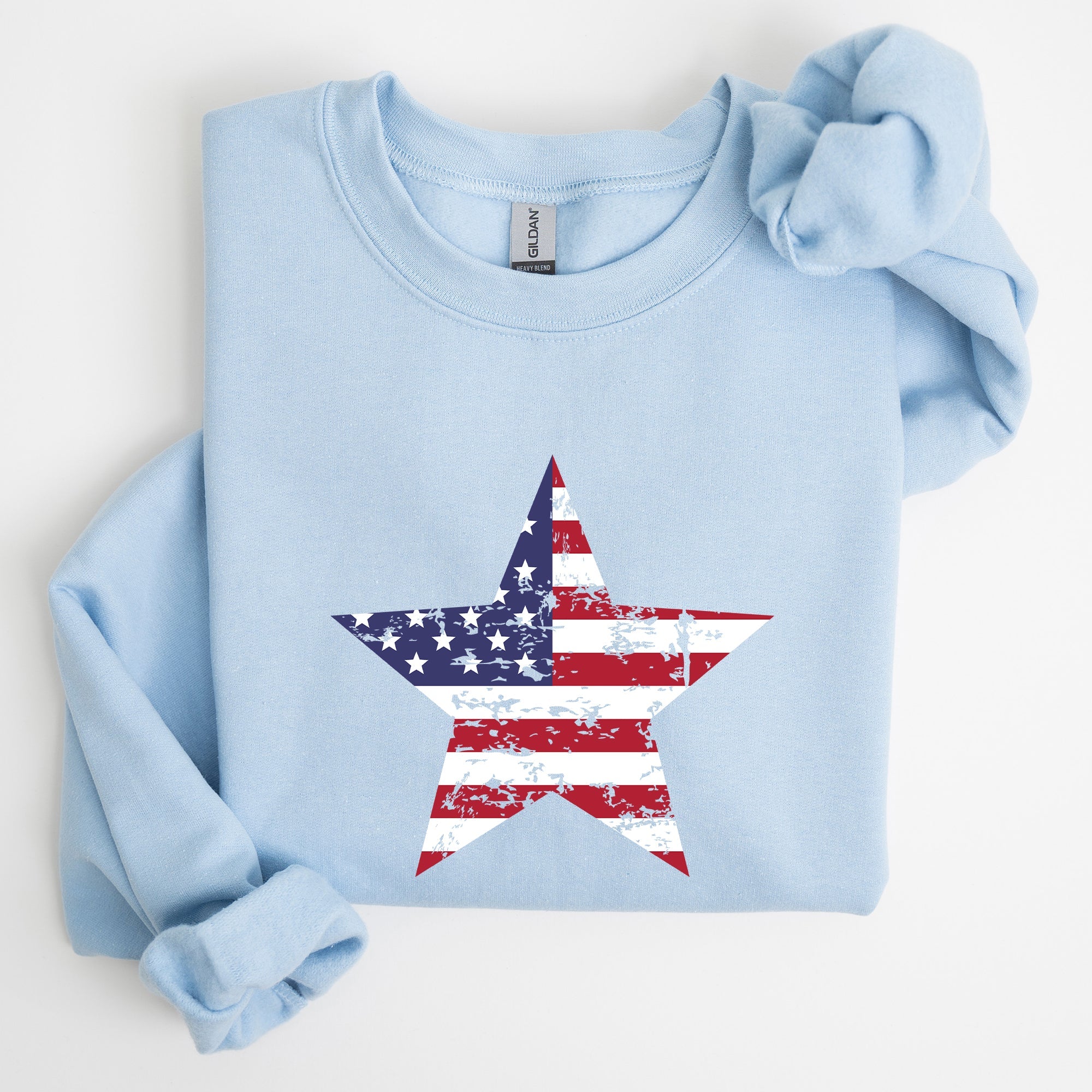 Stars And Stripes Flag Patriotic 4th Of July Graphic Design Celebration Sweatshirt