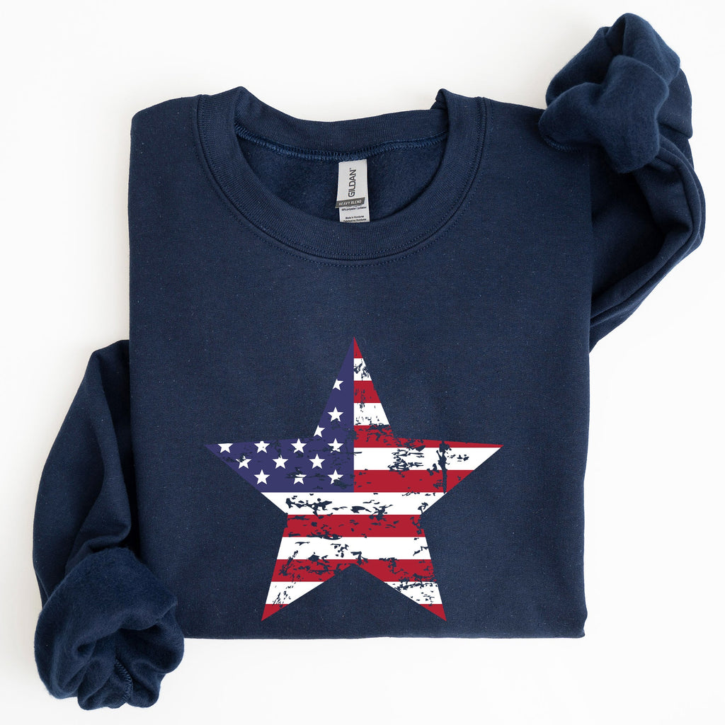 Stars And Stripes Flag Patriotic 4th Of July Graphic Design Celebration Sweatshirt