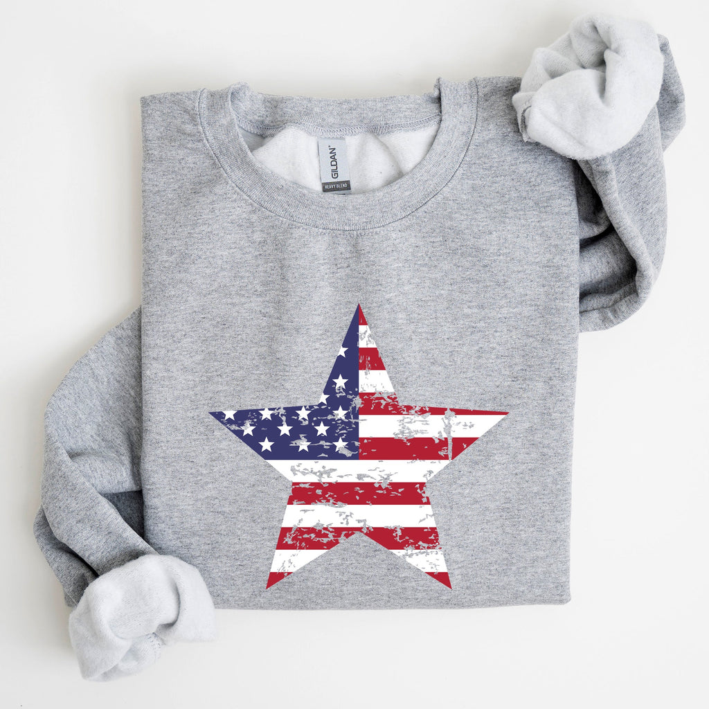 Stars And Stripes Flag Patriotic 4th Of July Graphic Design Celebration Sweatshirt