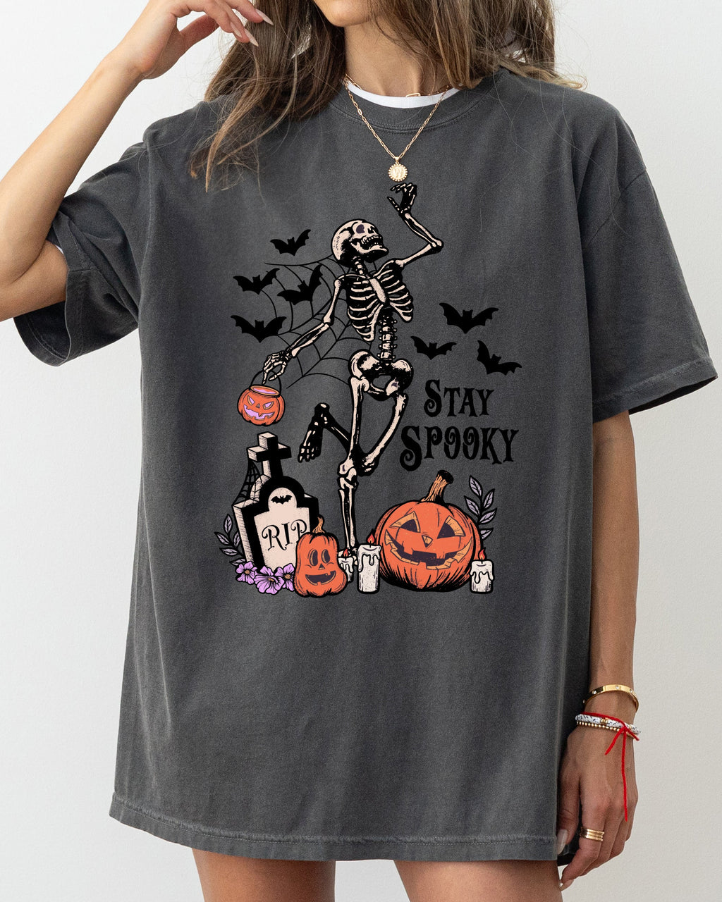 Stay Spooky Skeleton Dancing Halloween Jack-O-Lantern Edition Comfort Colors Tee