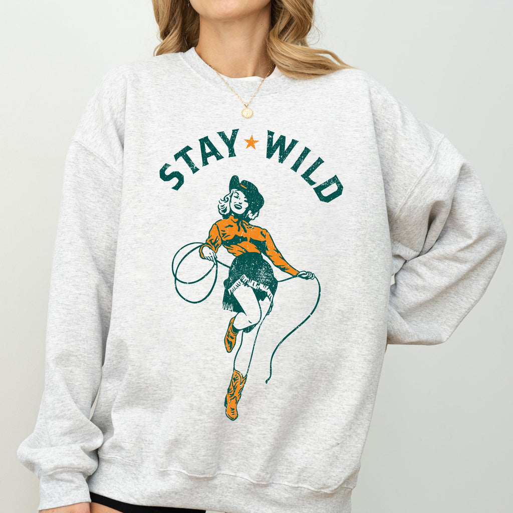 Stay Wild Cowgirl Western Country Cowboy Featuring Classic Western Style Graphic Sweatshirt