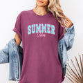 Summer Vibes, Two Tone, Retro, Varsity, Beach Edition Limited Release Comfort Colors Tee